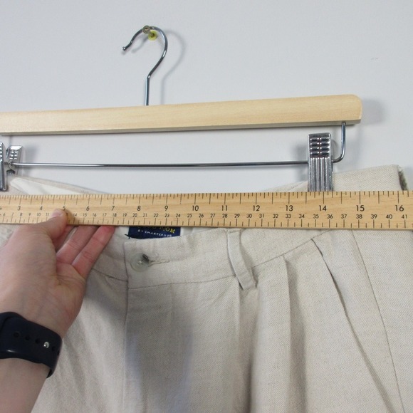 Club Room Pleated Dress Pants Men 33 Beige Linen Trouser Casual Work Office 490 - Picture 11 of 16